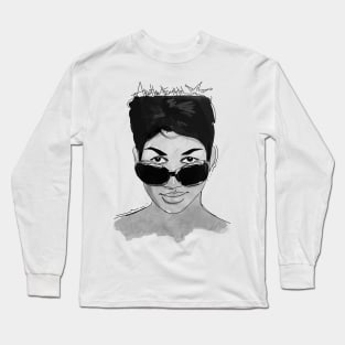 Aretha Franklin BW Long Sleeve T-Shirt